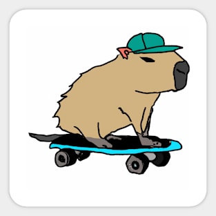 Capybara skating Sticker